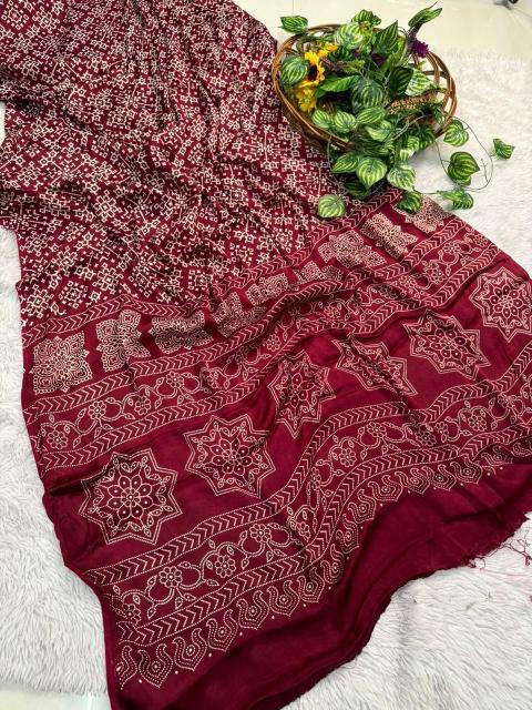 Vastrangan ajrakh saree price and availability